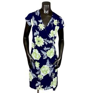 Shelby & Palmer Knee Length Dress Womens Size Medium Short Sleeve V Neckline